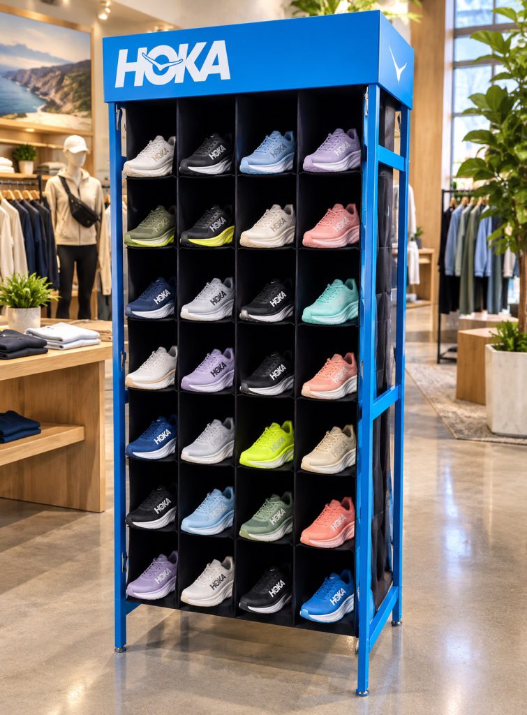 Plinths displaying fragrance bottles
