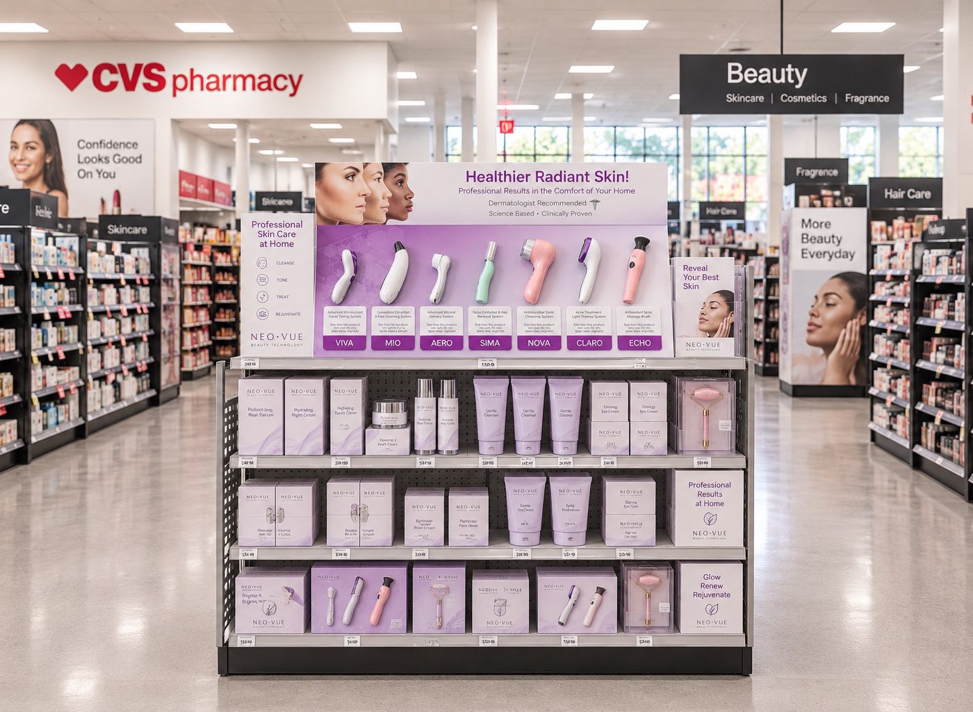 Skincare device counter display